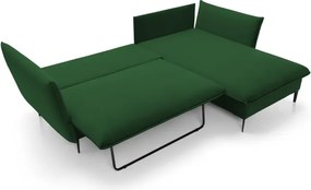 Narożnik GLOSS Prawostronny z funkcją spania, zestaw z poduszkami wolnostojący tkanina RIVIERA 41 Platynowy WERSAL