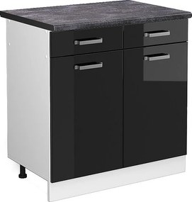 Szafka dolna do kuchni czarny wysoki połysk 80x60x81.6 r-line