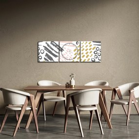 Obraz - Uderzenia abstrakcyjne (z zegarem) (90x30 cm)