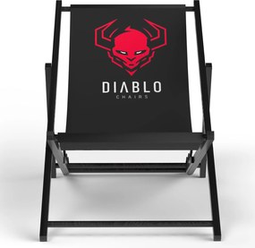 Składany leżak ogrodowy Diablo czarny