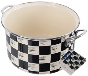 Orion Emaliowany garnek Szachownica Lem, 6,5 l,średnica 26 cm