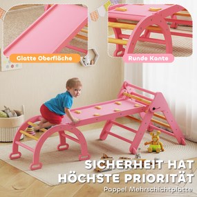 AIYAPLAY Zestaw wspinaczkowy do domu, 5 w 1 składany trójkąt z zjeżdżalnią i łukiem