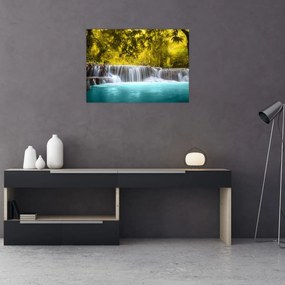 Obraz - Wodospad w jasnych kolorach (70x50 cm)