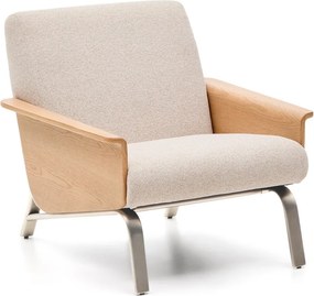 Beżowy fotel z tkaniny szenilowej Amsen – Kave Home