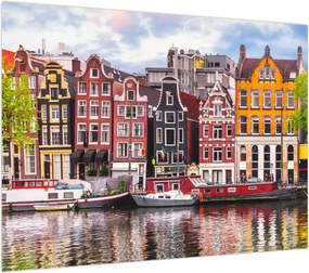 Obraz na szkle - Amsterdam, domy tańca (70x50 cm)