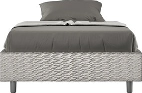 Łóżko wyposażone w stelaż z listwami z pojemnikiem tapicerowane 120x200 tkaniny Aragona 1 biały Azelia