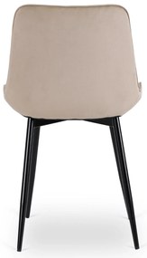 Zestaw Stół Kwadratowy Rozkładany MAX 80-160 cm Dąb Craft/Czarny i 4 Krzesła Tapicerowane CHRIS Beżowe Nowoczesne