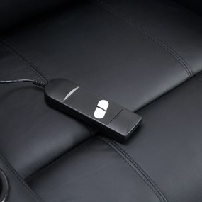 HOMCOM Fotel telewizyjny z funkcją podnoszenia i masażu sztuczna skóra czarny wygodny fotel do relaksu | Aosom PL