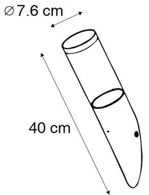 Nowoczesny kinkiet zewnętrzny ciemnoszary czujnik światła-ciemności IP44 - Rox