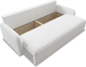 Sofa DUO Rozkładana Dwuosobowa Kremowa Boucle Japandi