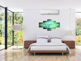 Obraz zielonej abstrakcji (125x70 cm)