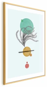Plakat Roślinna kompozycja 29,7x42 cm z ramą złotą z marginesem ARTGEIST B