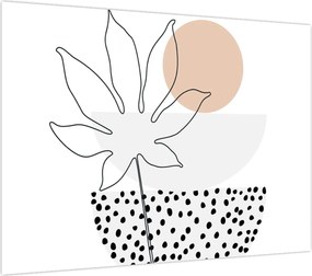 Obraz na szkle - Line art flowers N⁰3 (70x50 cm)