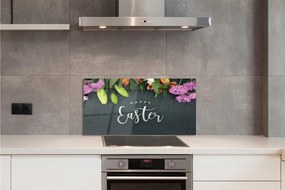 Szkło do Kuchni na Ścianę Wielkanocna Kompozycja Kwiatowa