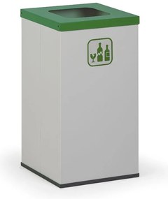 Wewnętrzny kosz do segregacji śmieci, 50 l, uchwyt na worek, szary/zielony