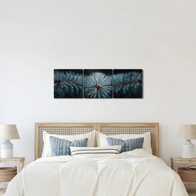 Obraz gałązki drzewa iglastego (z zegarem) (90x30 cm)
