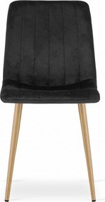 Czarne aksamitowe krzesło LAVA