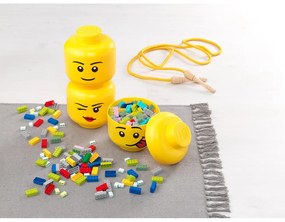 Żółte pudełko w kształcie głowy LEGO® silly, 10,5x10,6x12 cm