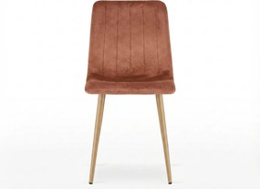Kasztanowo brązowe aksamitne krzesło LAVA