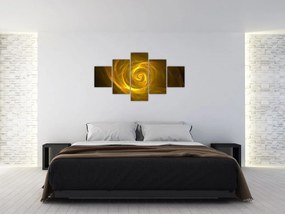 Obraz abstrakcyjnej żółtej spirali (125x70 cm)