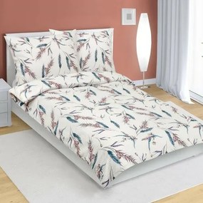 Bellatex Pościel z kory Kłos beżowy, niebieski, 140 x 200 cm, 70 x 90 cm, 140 x 200 cm, 70 x 90 cm