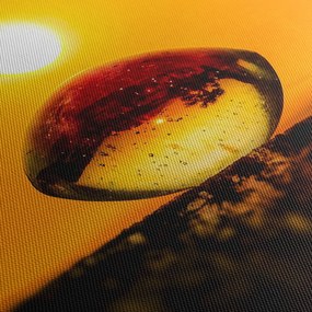 Obraz szklanej kropli (z zegarem) (90x30 cm)