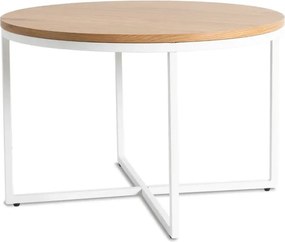 Stolik Kawowy HANTEL 70 cm Dąb Złoty/Biały Skandynawski