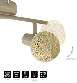 Lampa sufitowa kaszmir DEX 2xE14
