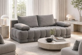 Kanapa Tuko rozkładana z pojemnikiem - szara dzianina Freya 210.21