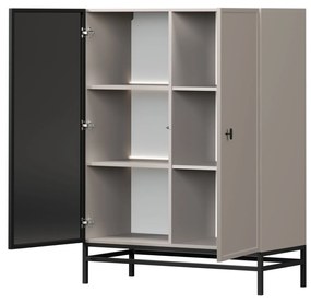 Witryna Lorini do salonu 100 cm - kaszmir / czarny uchwyt T-bar / stelaż