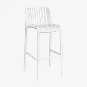 Zestaw 4 Składanych Wysokich Stołków Wendell Z Polipropylenu Gardenia Biel & ↑75 Cm - Sklum