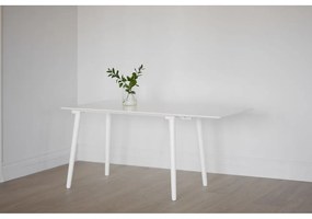Biały stół z litego drewna dębowego Rowico Lotte Leaf, 120x80 cm
