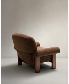 Brązowy fotel z materiału bouclé Nema – Kave Home