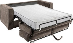 Kanapa 4-osobowa rozkładana typu express z brązowego sztruksu - Miejsce do spania z szerokimi listewkami 160 cm - Materac 14 cm - LORETO