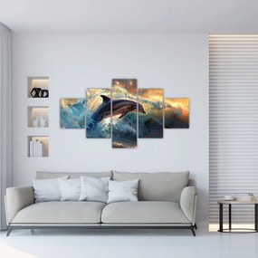 Obraz - Delfin, ilustracje (125x70 cm)