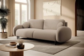 Masseno Sofa AGIO z funkcją spania i pojemnikiem na pościel, Rozkładana sofa - Beżowy, CASTEL 15
