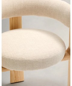 Beżowo-naturalne krzesło z litego drewna jesionowego Granite – Kave Home