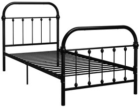 Czarne metalowe łóżko industrialne 90x200 cm - Etiosa