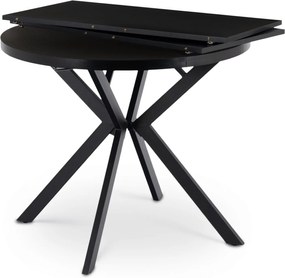 Stół Okrągły Rozkładany LUGO 90-190 cm Czarny Loft