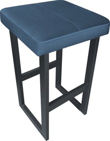 Hoker ALEX krzesło barowe tkanina Welur podstawa metalowa : Kolor Stelaża - Grafit, Kolor tkaniny - VELVET - MG33, Wysokość - 60 cm