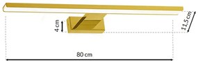 Złoty kinkiet nad lustro 15W 80x11,5x4 cm N017 G3-A30
