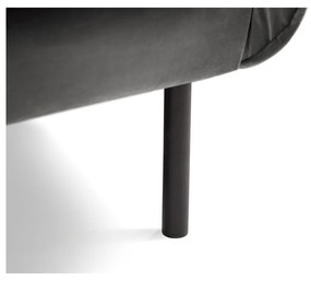 Ciemnoszara aksamitna sofa Cosmopolitan Design Vienna, 160 cm