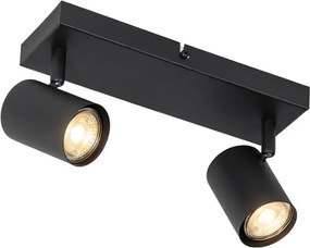 Nowoczesna lampa sufitowa czarna 2-punktowa regulowana prostokątna - Jeana