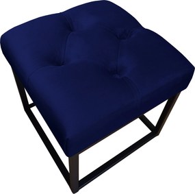 Pufa CHESTERFIELD tkanina Welur loft ławka podnóżek metal : Kolor Stelaża - Czarny , Kolor tkaniny - VELVET - MG16, Typ tkaniny - Velvet
