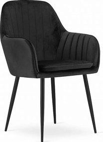 Krzesło Valora LUGO Czarny aksamit, ergonomiczny design do salonu