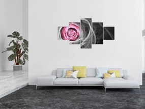 Obraz - Róż abstrakcyjny, fuksja (125x70 cm)