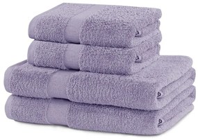 Lawendowe bawełniane ręczniki zestaw 4 szt. frotte Marina – DecoKing