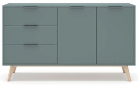 Szarozielona komoda 140x81x40 cm Pisco – Marckeric