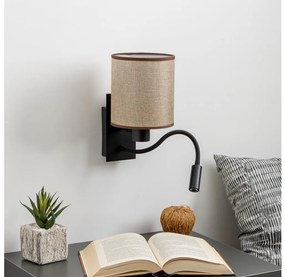 Brilagi - LED Kinkiet NUBILA 1xE27/25W/230V + LED/3W czarny/brązowy