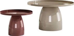 Zestaw 2 stolików kawowych z metalu - Beżowy i brązowy błyszczący - FRIDANA